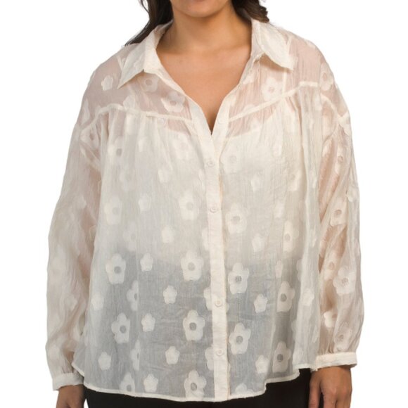 NEW GILLI Plus Oversized Blouse Cream 166mn - Picture 1 of 2
